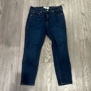 J. Crew Dark Indigo Toothpick Ankle Jeans